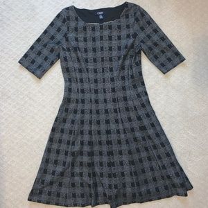 Women's Chaps Checked Fit and Flare Dress